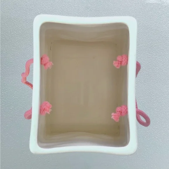 FTDA 1986 Flower Ceramic Gift Bag Vase/Planter, Japan - Picture 3 of 5